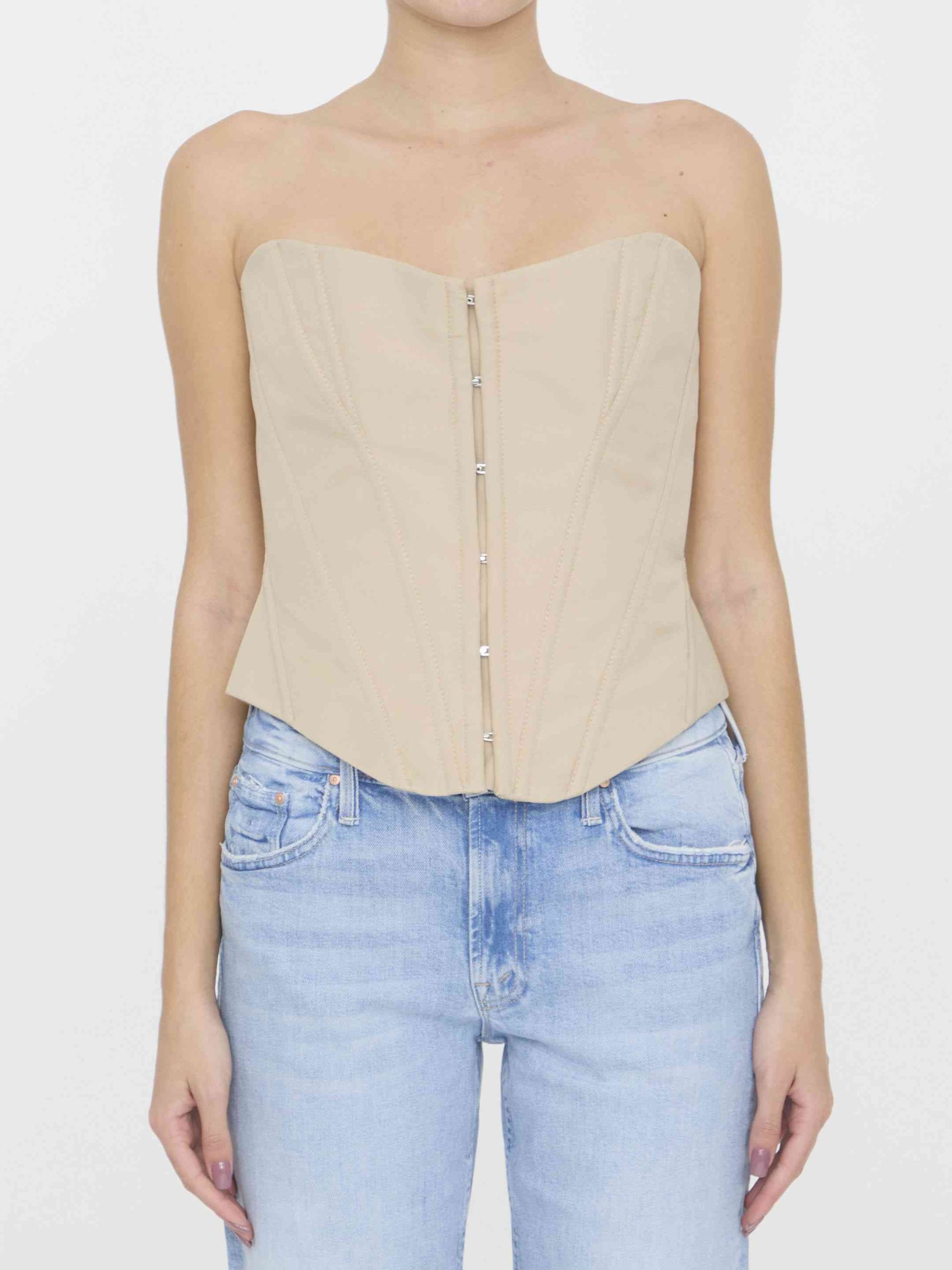 Stella Mccartney Corset Top in Beige, Women's (Size Medium)