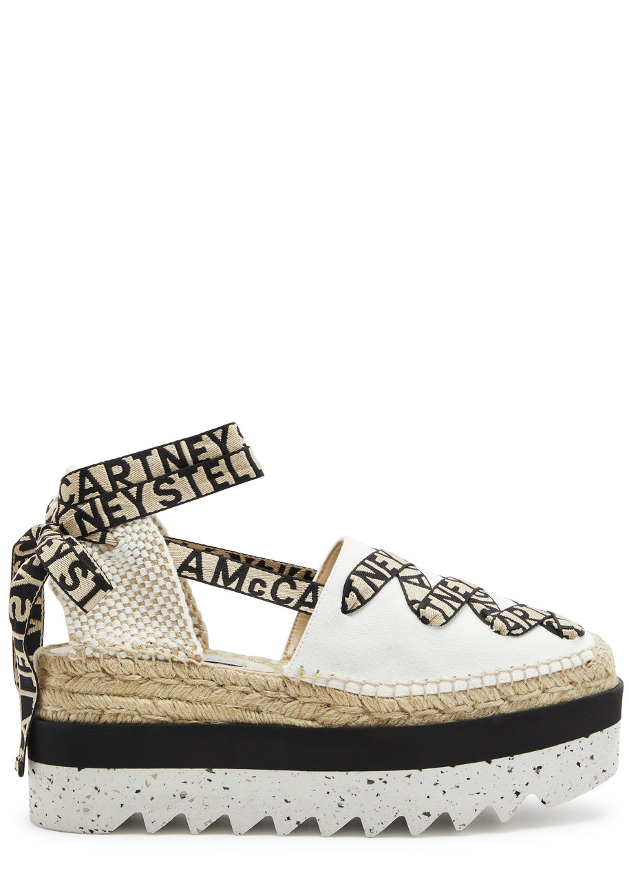 Stella Mccartney Gaia Canvas Platform Espadrilles - White - 39 (IT39 / UK6)