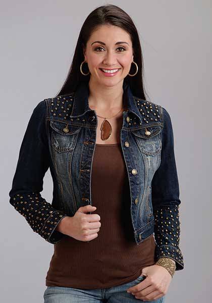 Stetson Ladies Fall II Stud Embellished Shrunken Denim Jacket