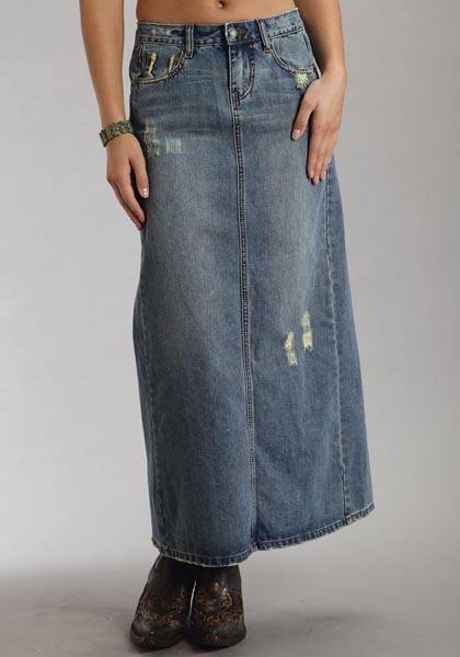 Stetson Ladies Summer III Long Denim Skirt With Back Slit