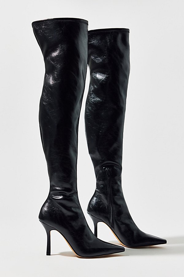 Steve Madden Lorinda Faux Leather Over-The-Knee Boot in Black, Women's at Urban Outfitters