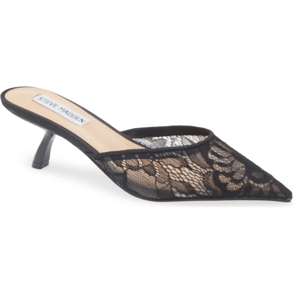 Steve Madden Mariano Kitten Heel Mule in Black Lace at Nordstrom Rack, Size 8.5