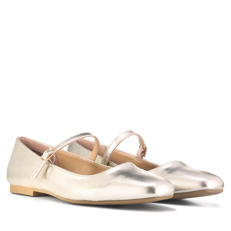 Steve Madden Women's Berdine Ballet Flat Shoes (Gold Silver) - Size 10.0 M