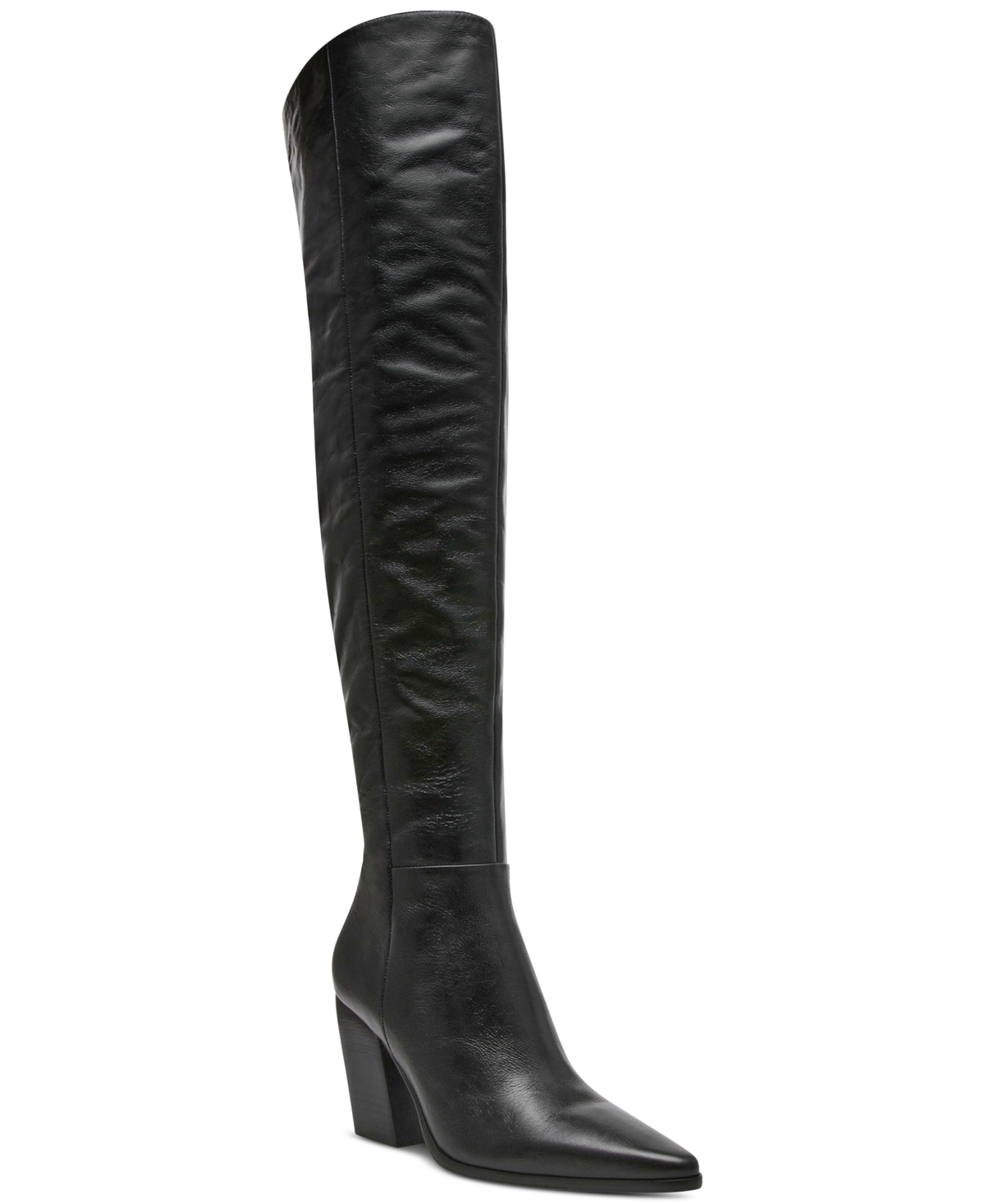 Steve Madden Women's Bramble Over-The-Knee Stretch Boots - Black Leather