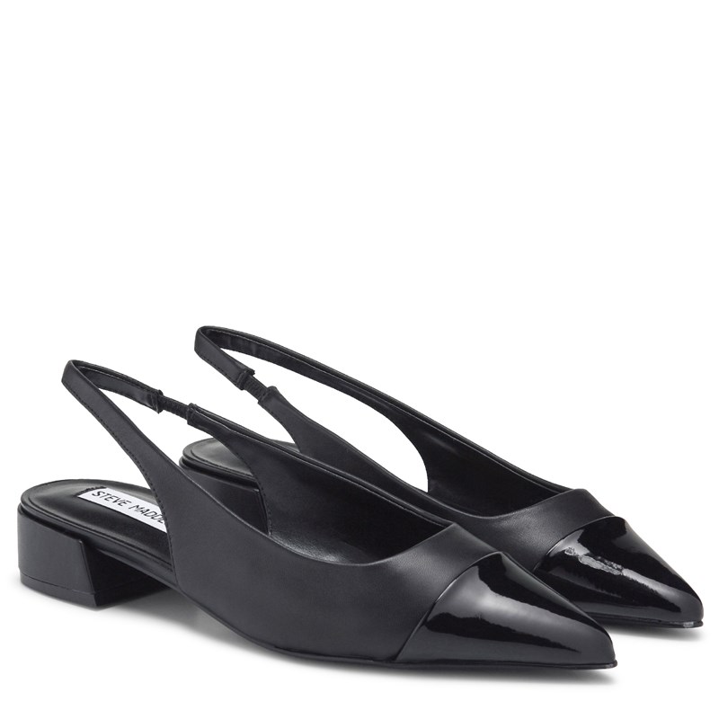 Steve Madden Women's Cristann Slingback Shoes (Black/Black) - Size 6.0 M