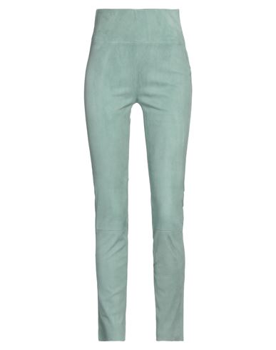 Steven-k Woman Pants Light green Size 6 Soft Leather