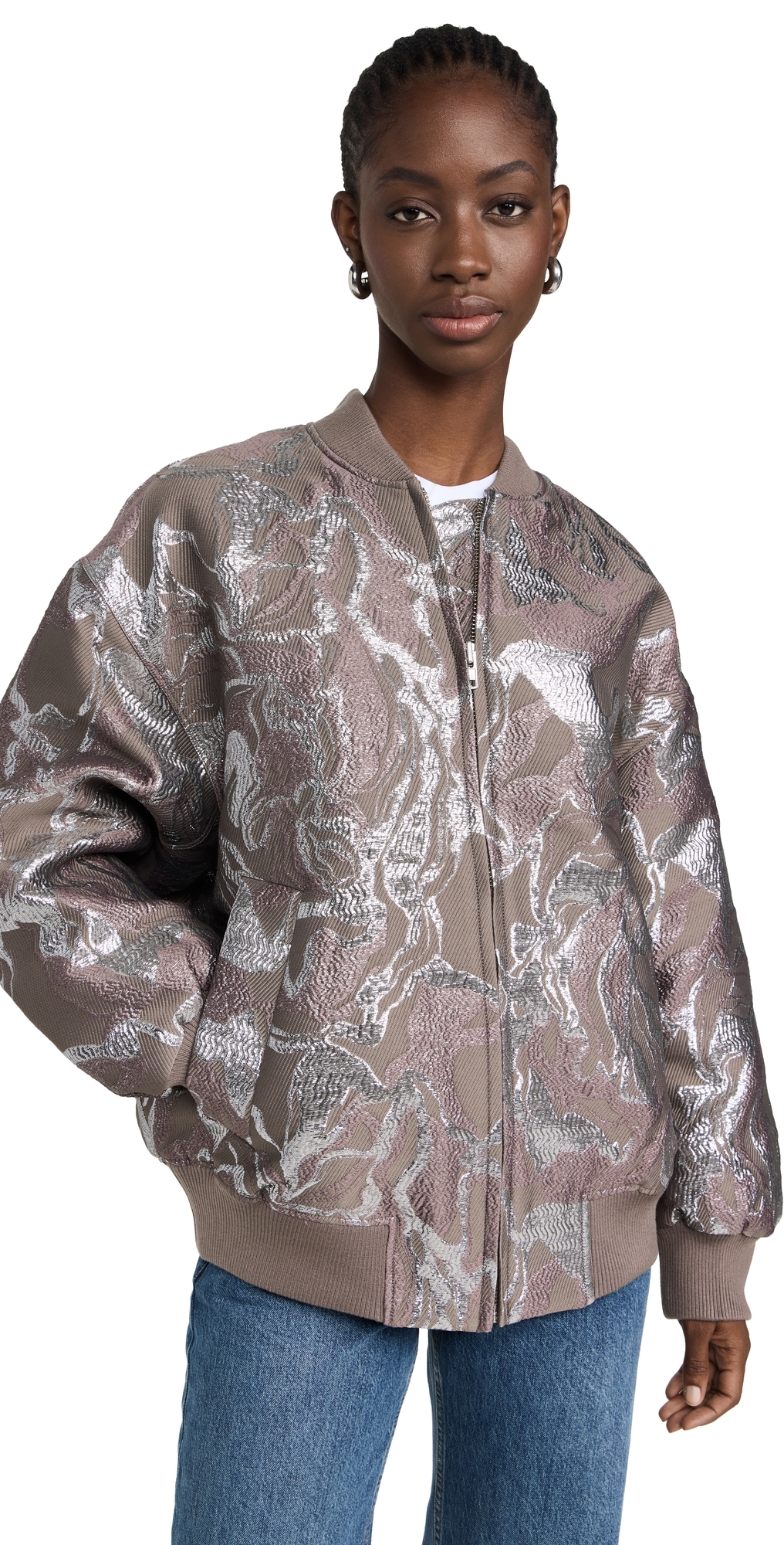 Stine Goya Volominous Bomber Jacket Abstract Foliage XXS