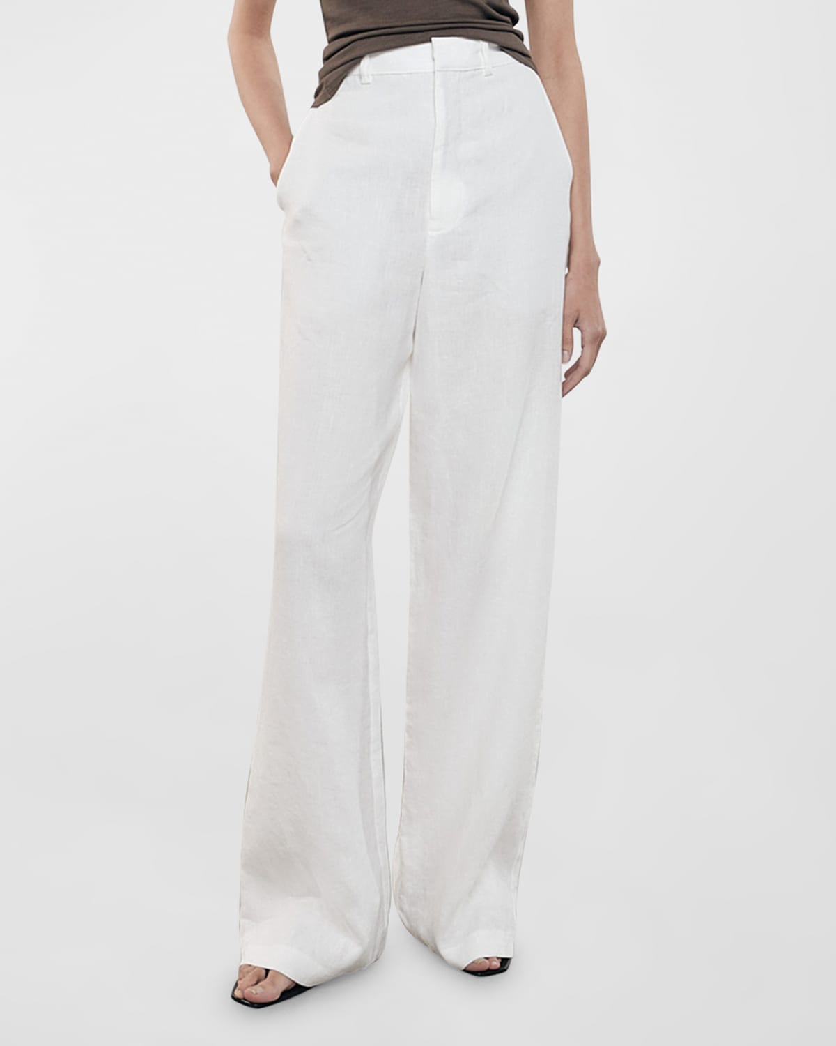 Straight-Leg Linen Trousers