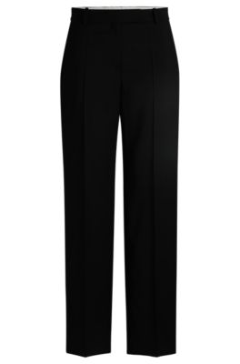 Straight-leg trousers in wool- Black Women's Formal Pants size 0