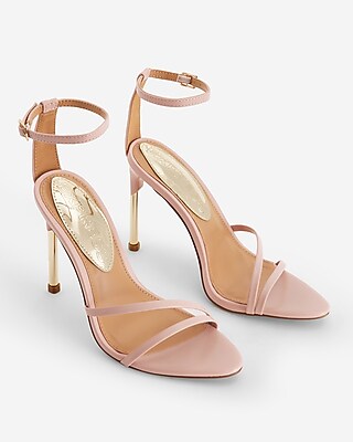 Strappy Gold Thin Heeled Sandals