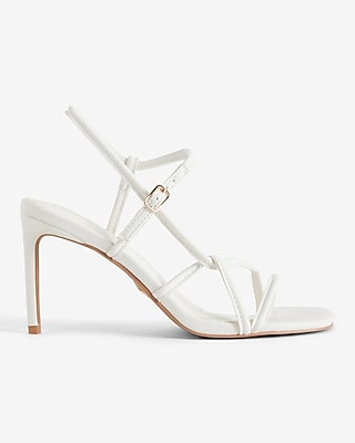 Strappy Mid Heeled Sandals White Women's 10