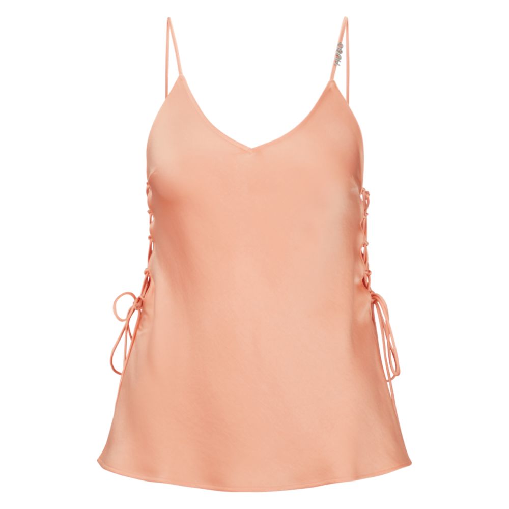 Strappy camisole in satin with side laces