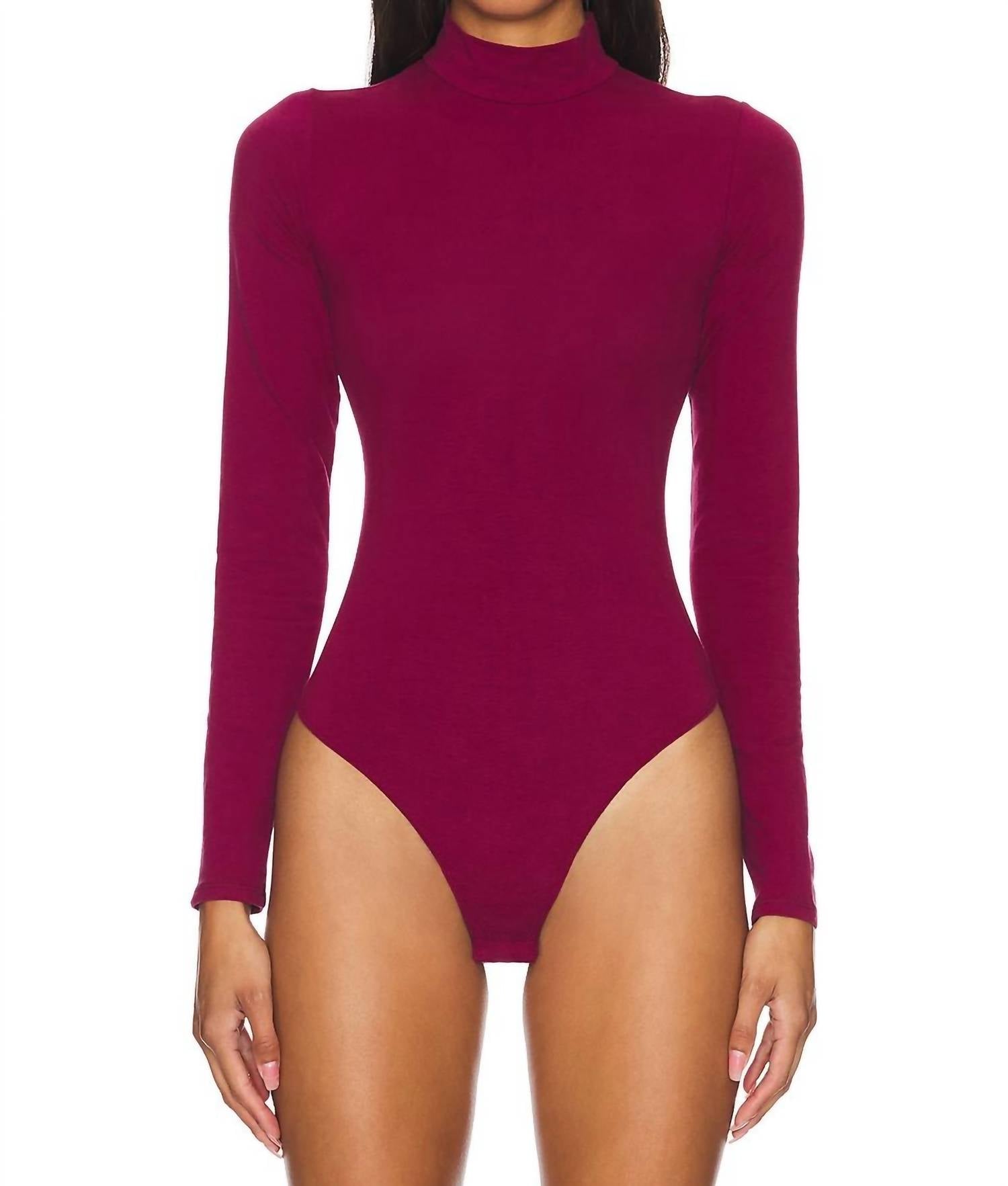 Straps In The Back Bodysuit In Wine Combo