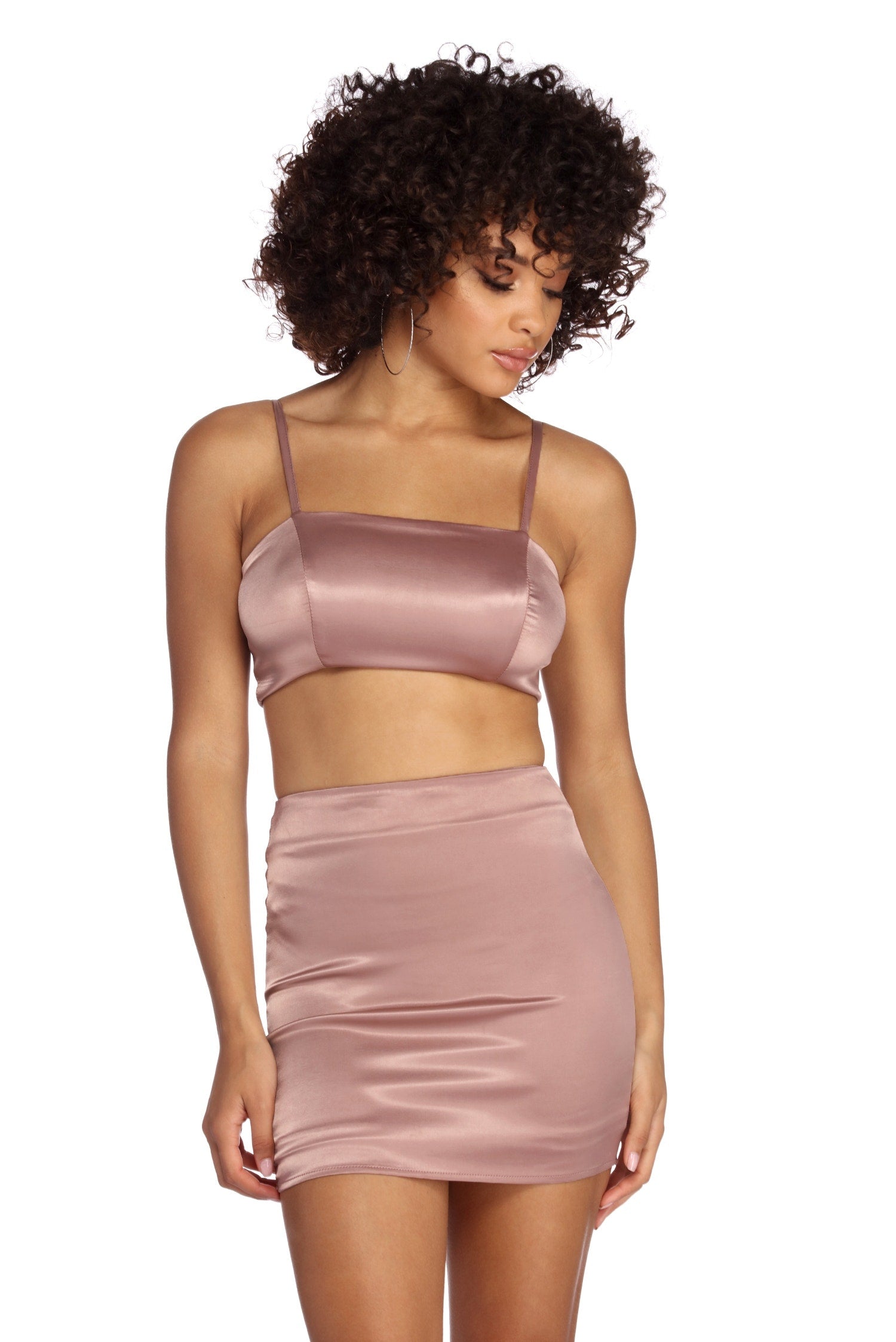 Stroke Of Midnight Satin Crop Top