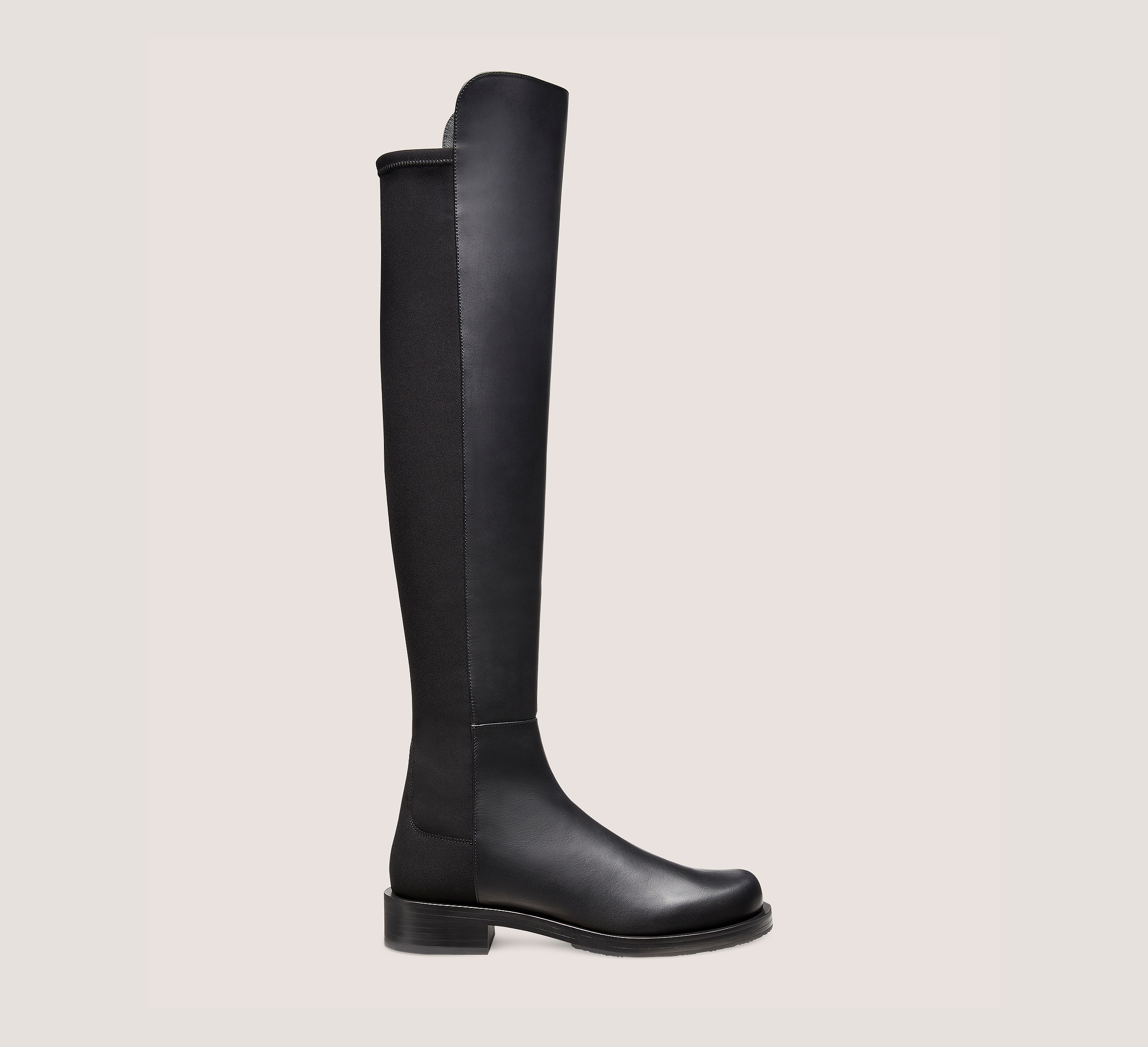 Stuart Weitzman 5050 Bold Boot Over-The-Knee Boots, Black Calf Leather, Size: 5.5 Medium