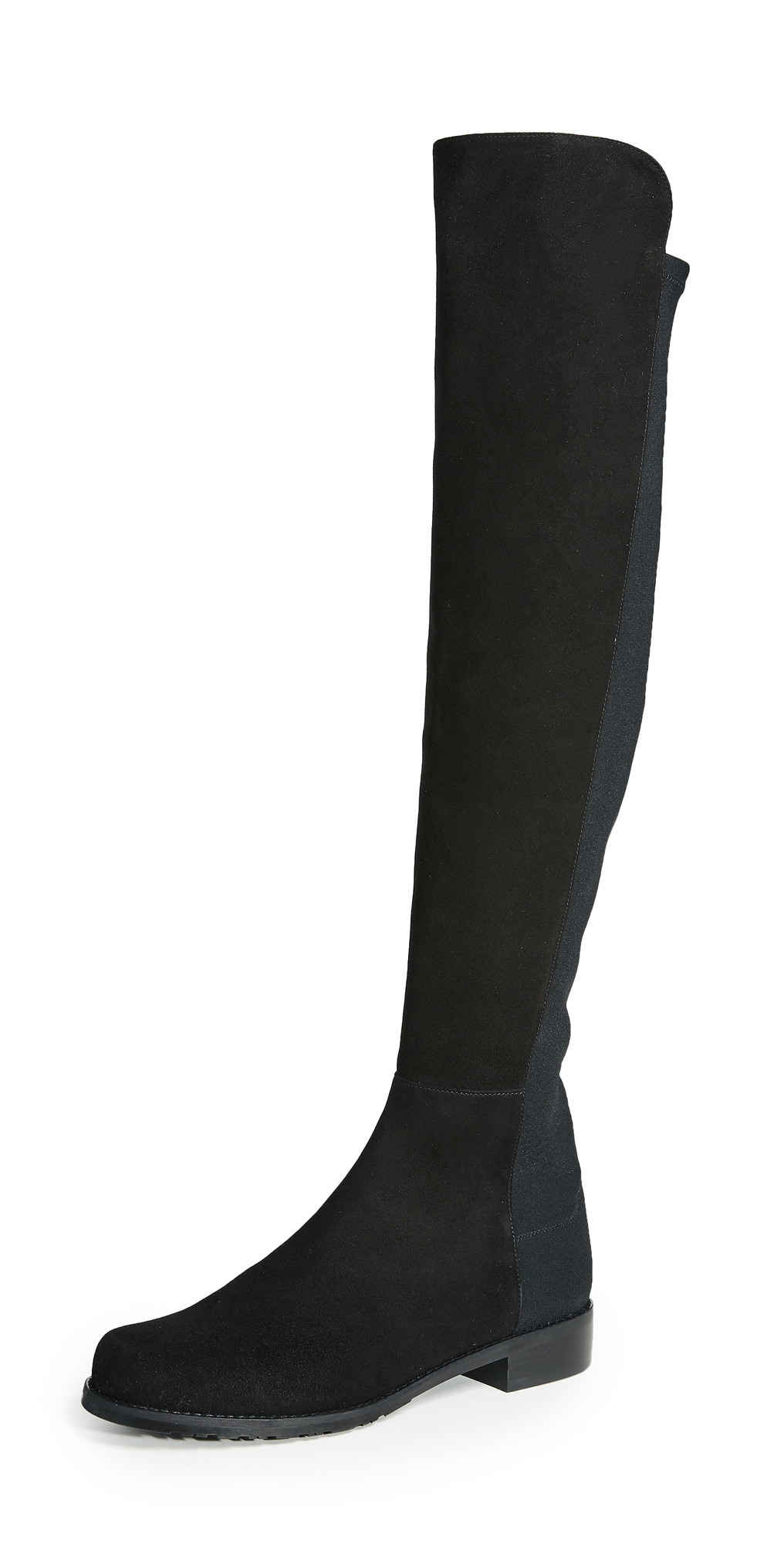 Stuart Weitzman 5050 Stretch Suede Boots Black 7