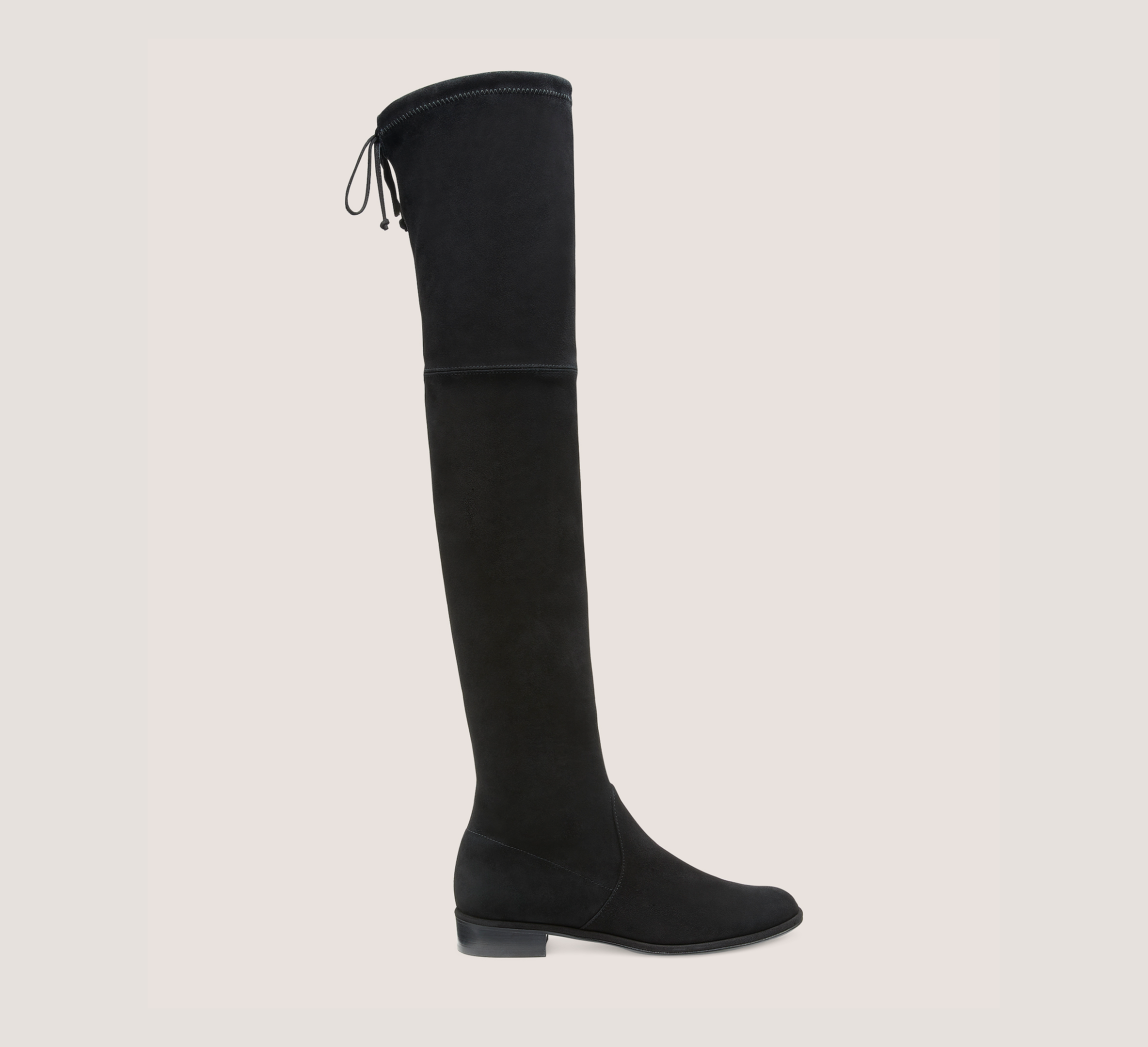 Stuart Weitzman Lowland Over-The-Knee Boots, Black Stretch Suede, Size: 4.5 Medium