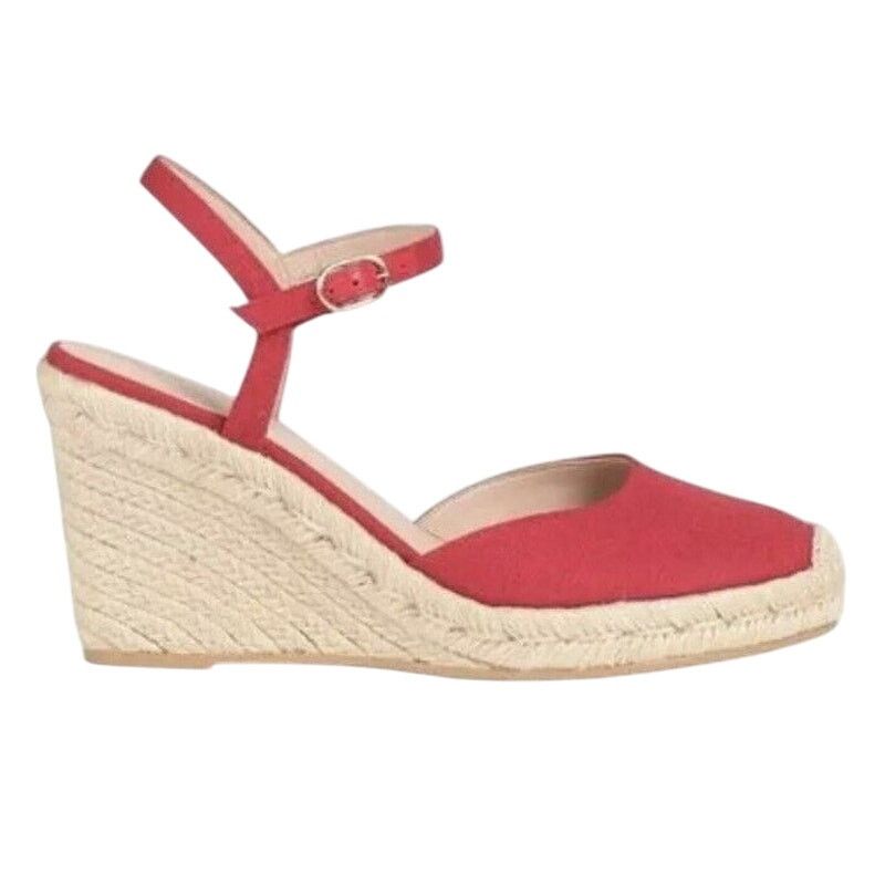 Stuart Weitzman Mykonos Sandals Espadrille Wedge Red 10, Women's