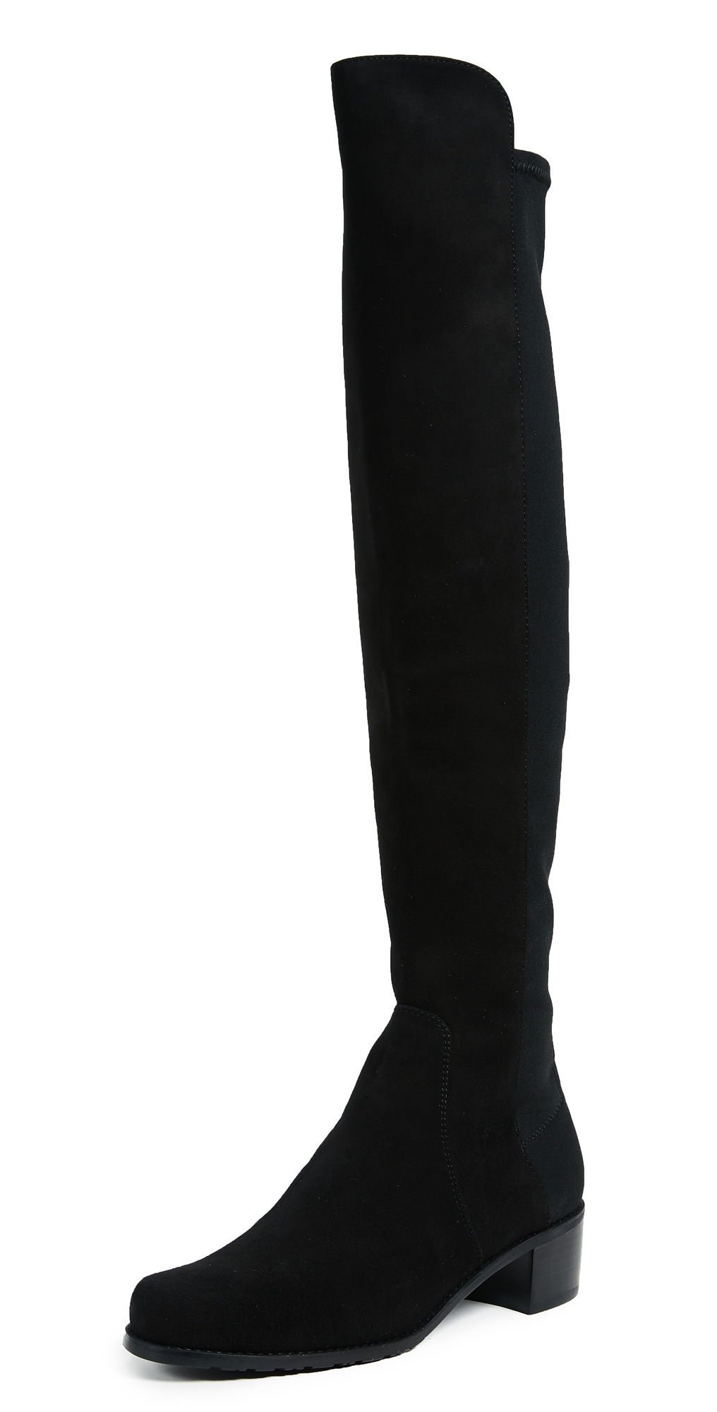 Stuart Weitzman Reserve Stretch Suede Boots Black 4.5