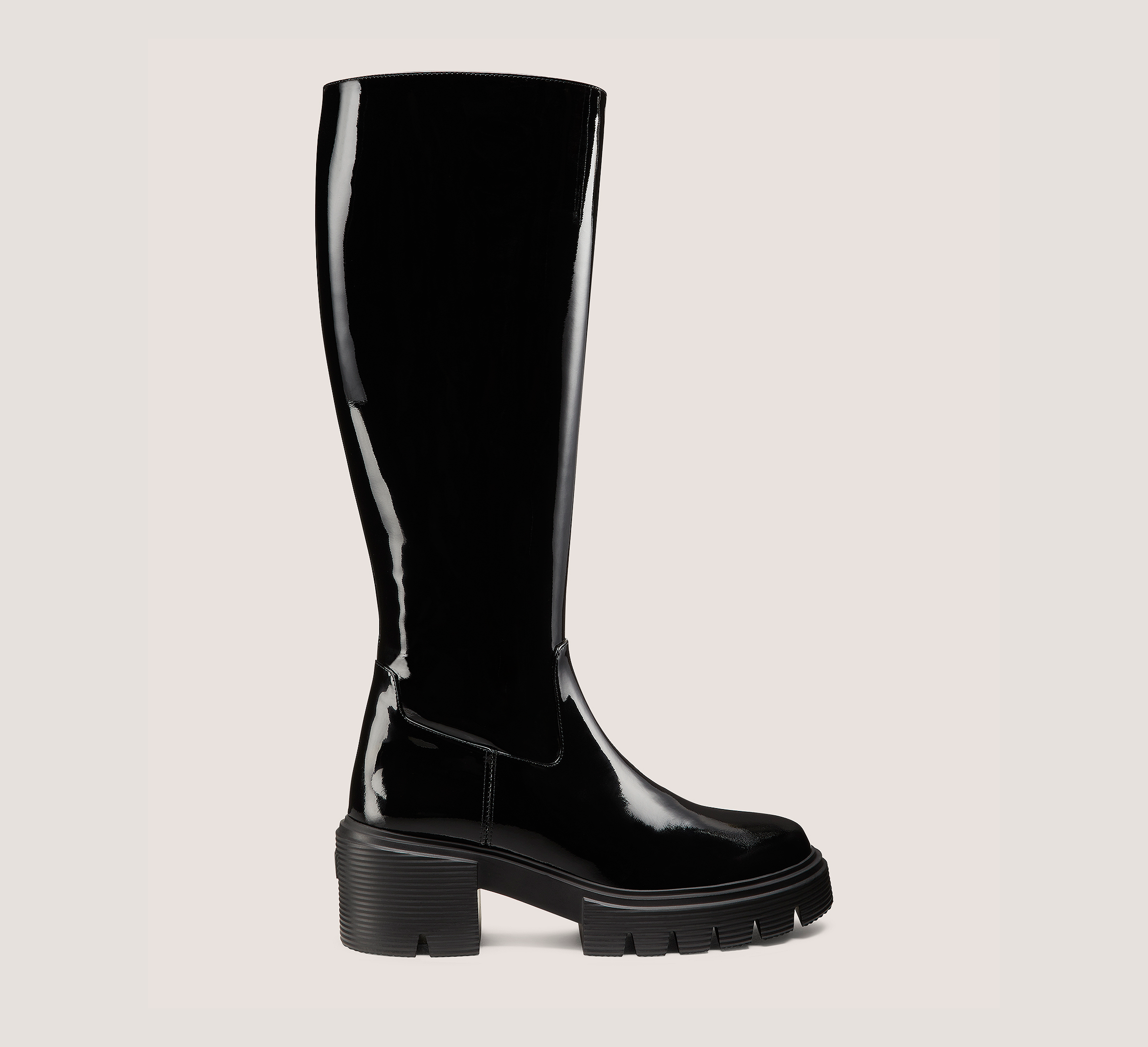 Stuart Weitzman Soho Knee-High Boot Knee-High, Black Patent Leather, Size: 6 Medium