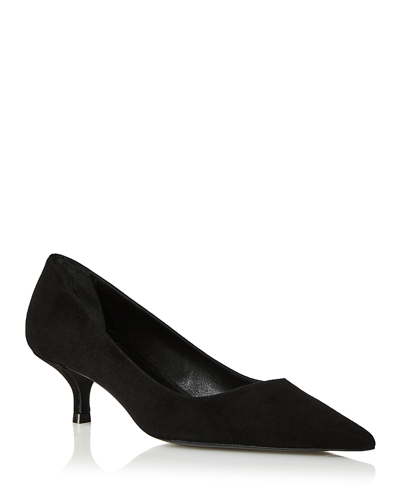 Stuart Weitzman Stuart Pointed Toe Kitten Heel Pumps