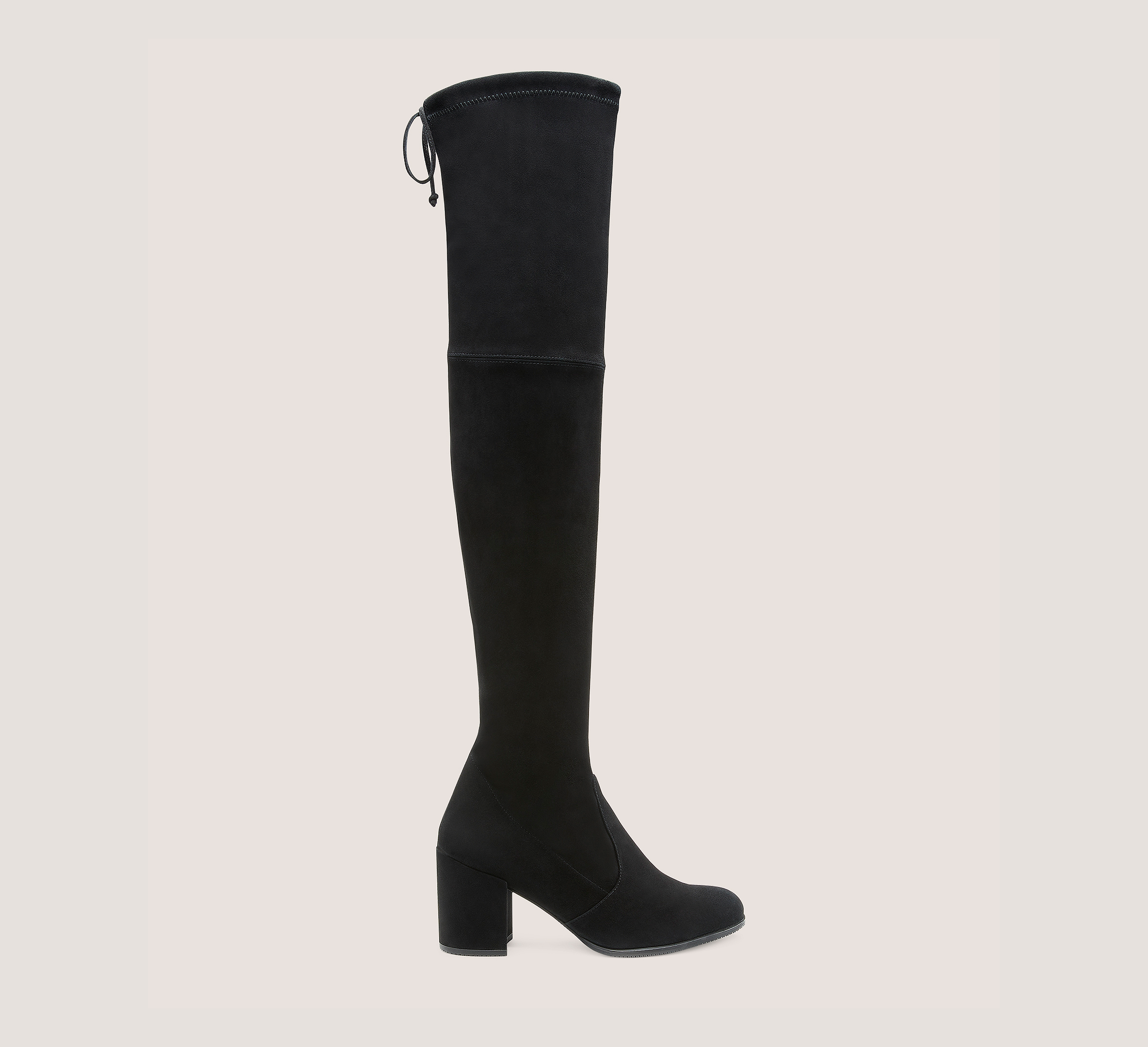 Stuart Weitzman Tieland Over-The-Knee Boots, Black Stretch Suede, Size: 4.5 Wide