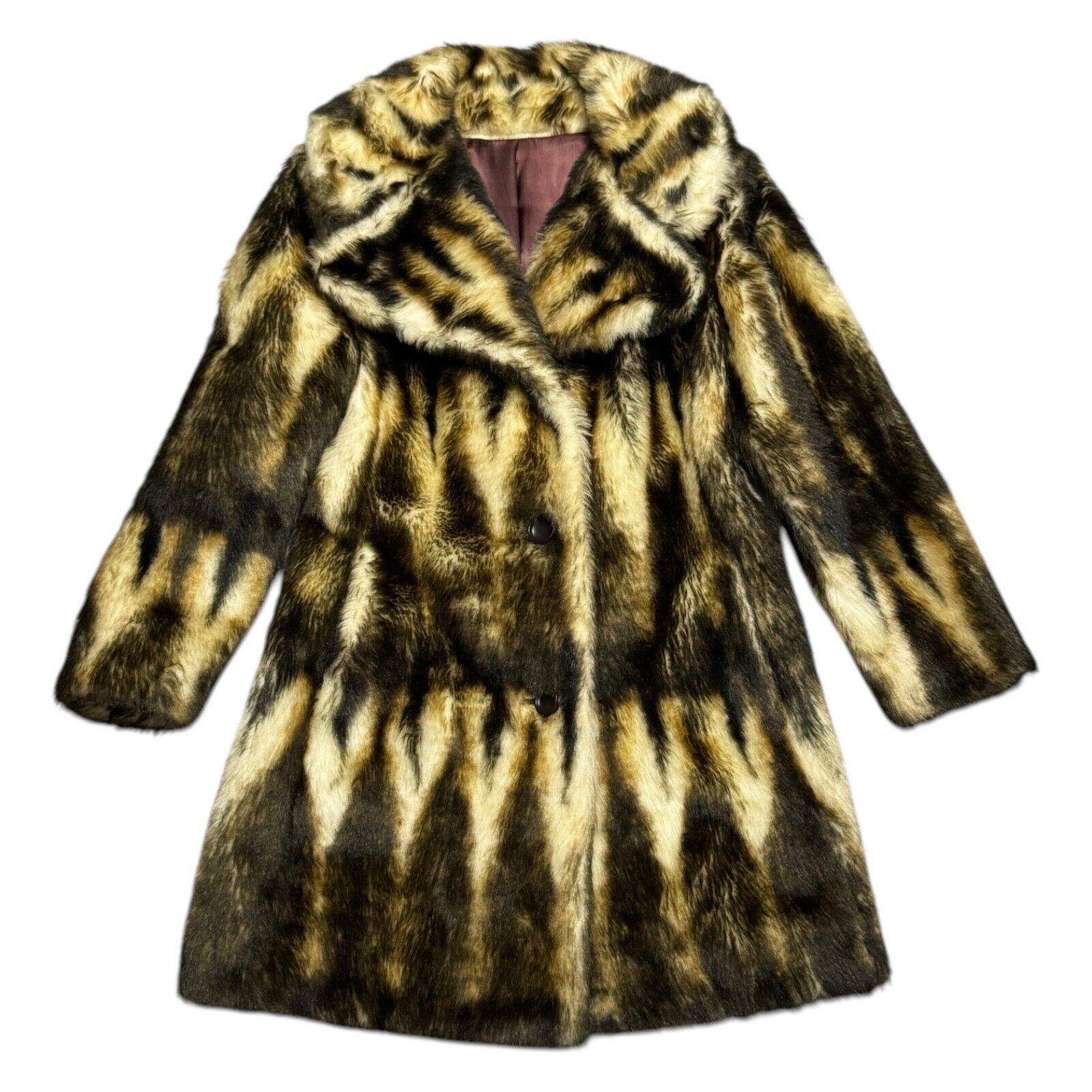 Stunning Vintage Faux Fur Joshar Montreal Retro Winter Coat in Brown, Women's (Size Medium)