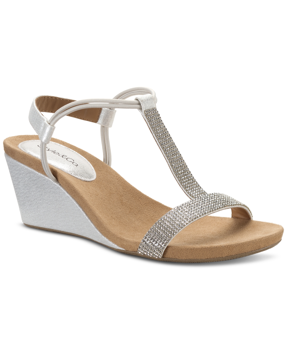 Style & Co Women's Mulan Embellished Wedge Sandals, Created Macy's - Powder