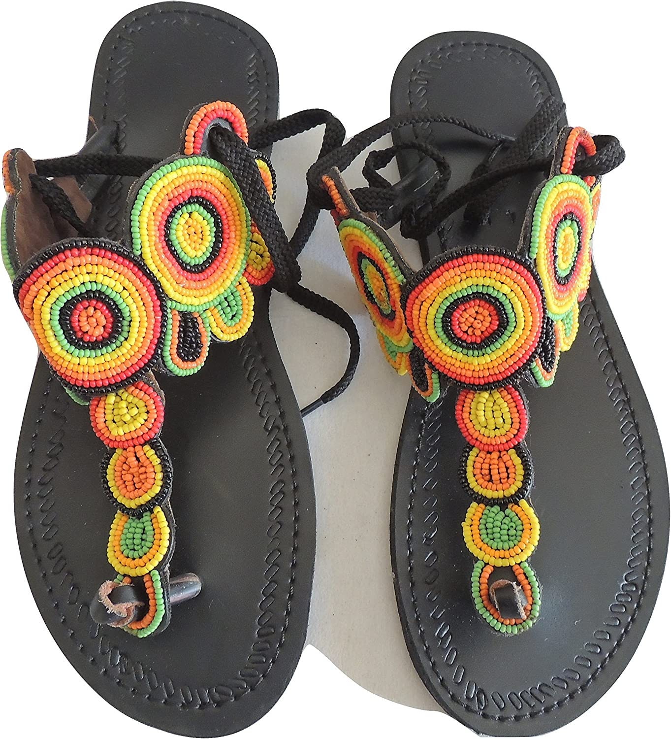 Stylish Maasai Ladies' Leather Sandals With Ankle Strap /Gifts For Her/ Mothers' Day Gifts/Gladiator