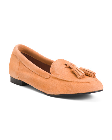 Suede Loafers With Tassels for Women | Man-Made Sole/Suede