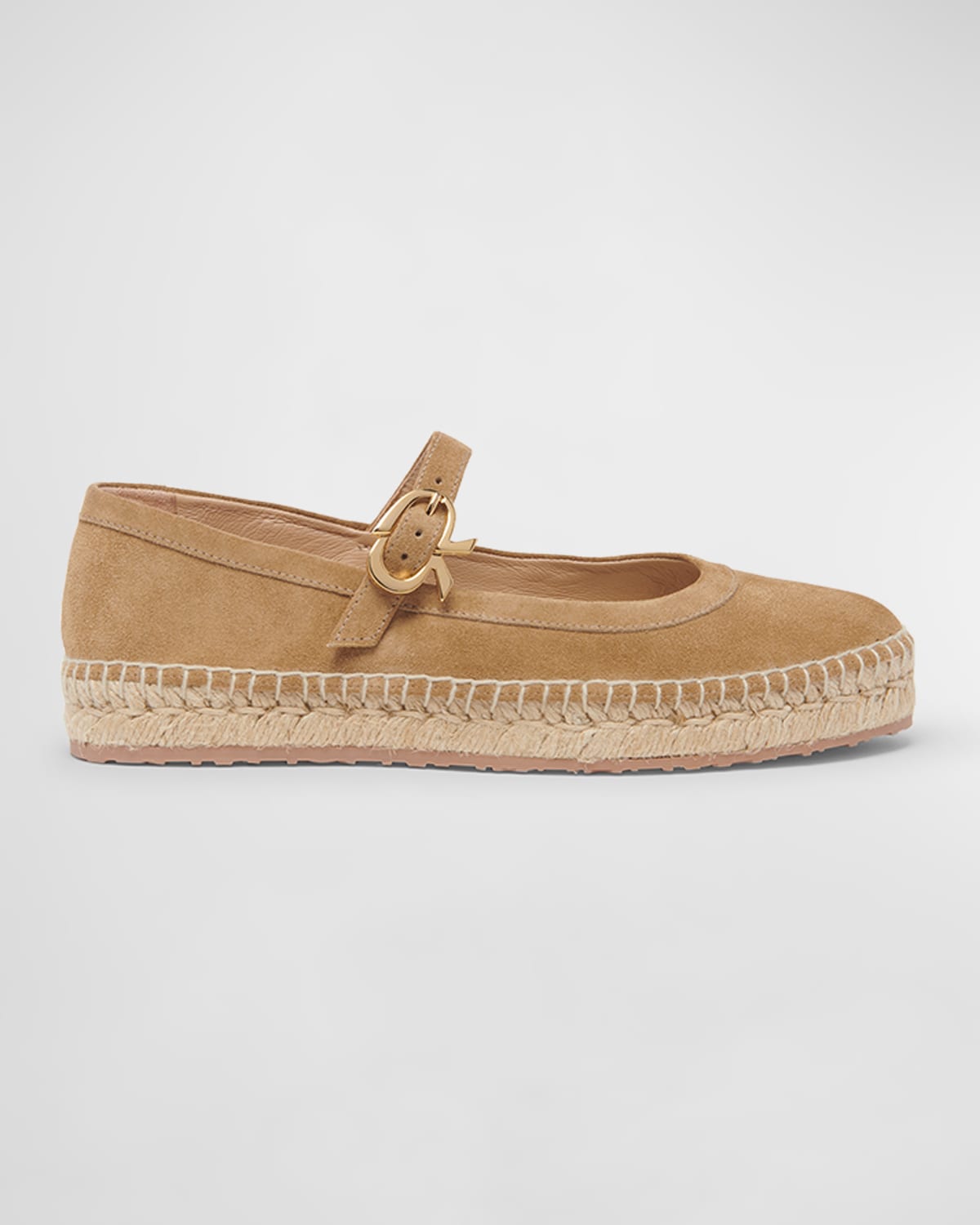 Suede Mary Jane Ballerina Espadrilles