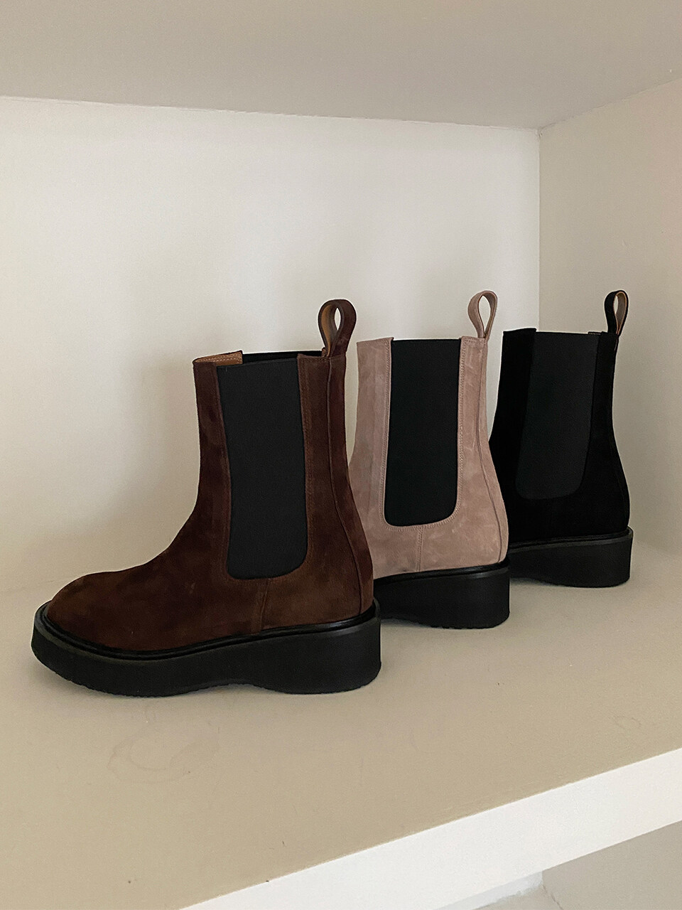 Suede Platform Chelsea Boots (3 Color)