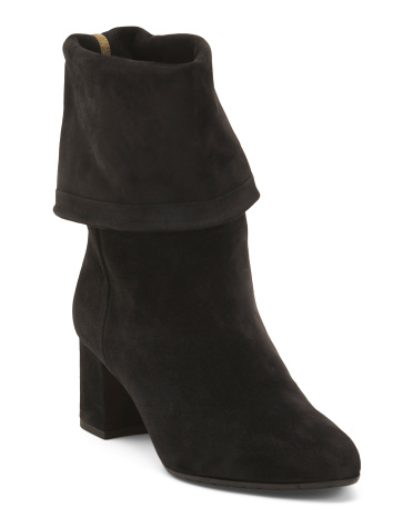 Suede Rely Fold Down Heeled Boots for Women