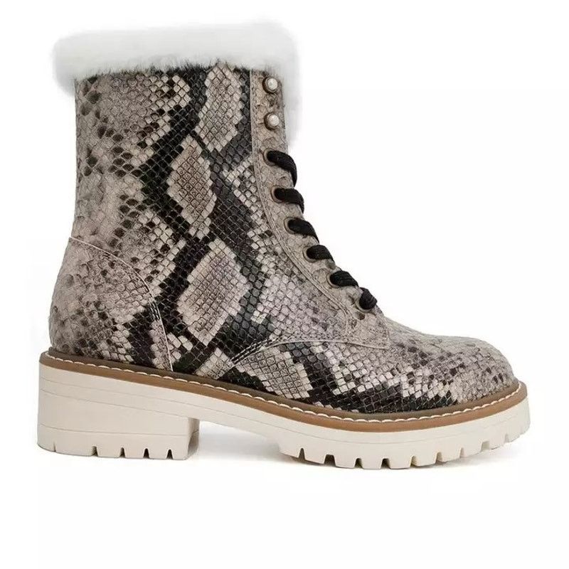 Sugar Women's Snake Kaedy 3 Combat Boots Siye 8M in Grey