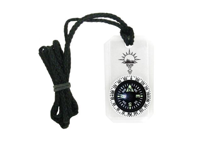 Sun Company MiniComp II - Mini Orienteering Compass with Rotating Bezel Easy-to-Read Zipper Pull Compass for Jacket, Parka, or Pack