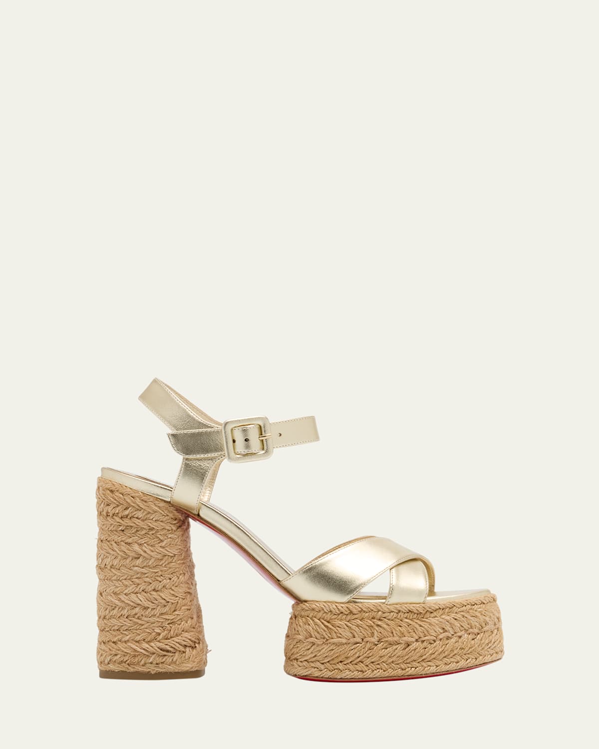 Super Calakala Metallic Red Sole Platform Espadrilles