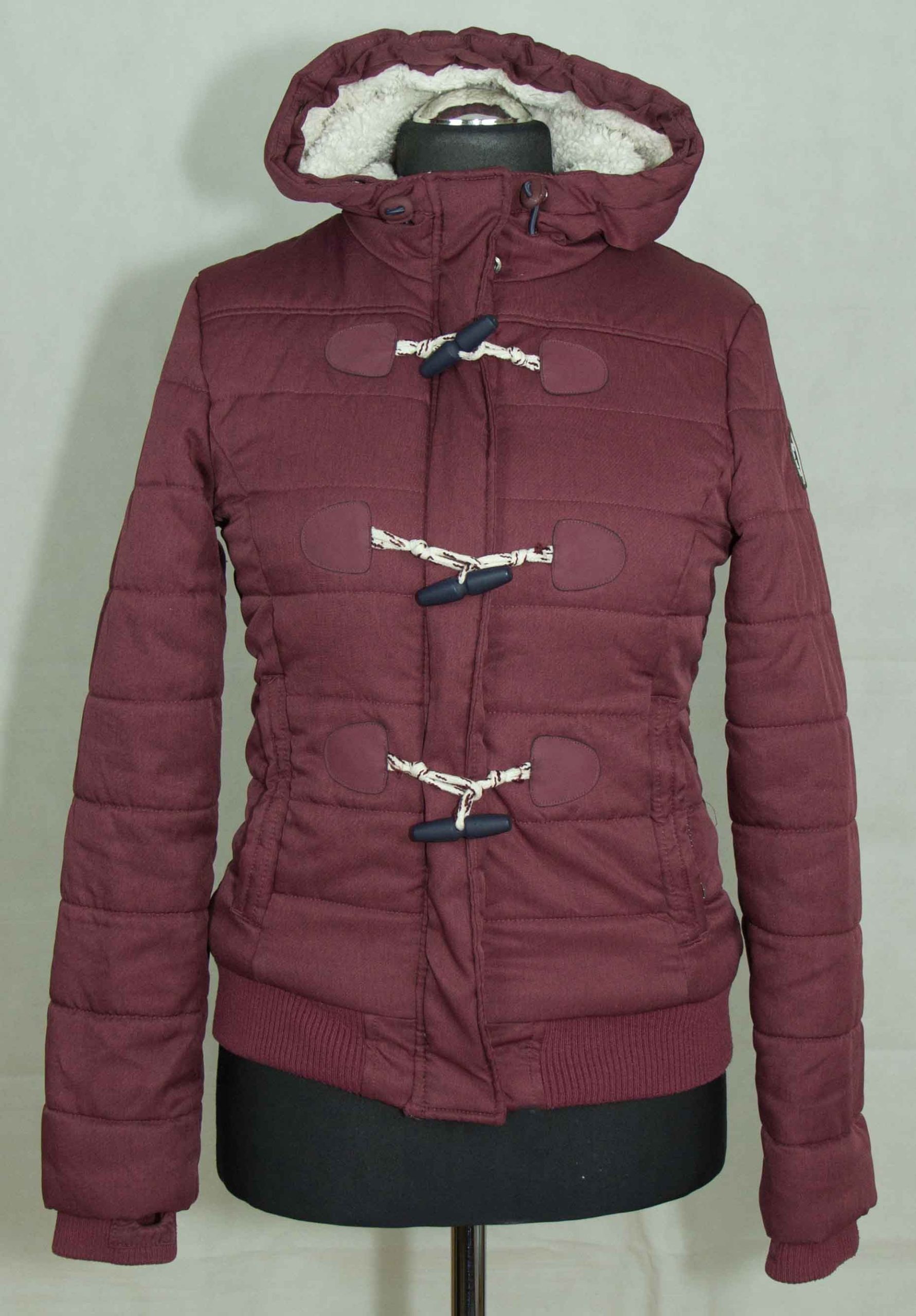 Superdry Sport Jacket Fleece Lining Hoody Zip Size S in Bordo, Women's