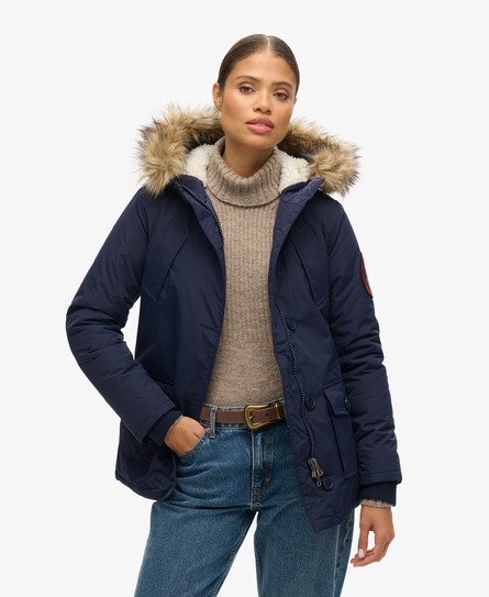 Superdry Women's Everest Parka Jacket Navy Size: 8