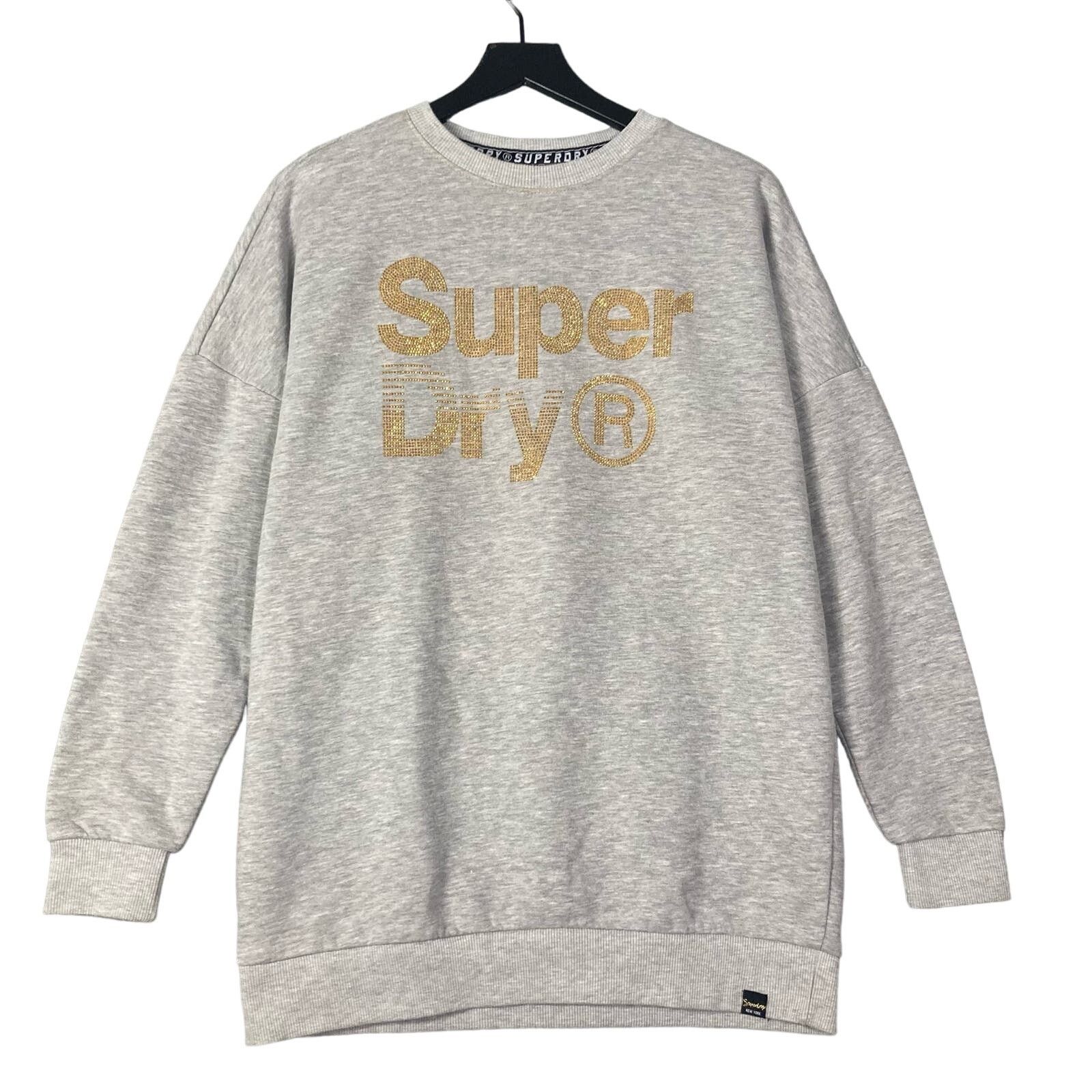 Superdry Women's S Gray Sparkle Crewneck Sweatshirt in Grey (Size Small)