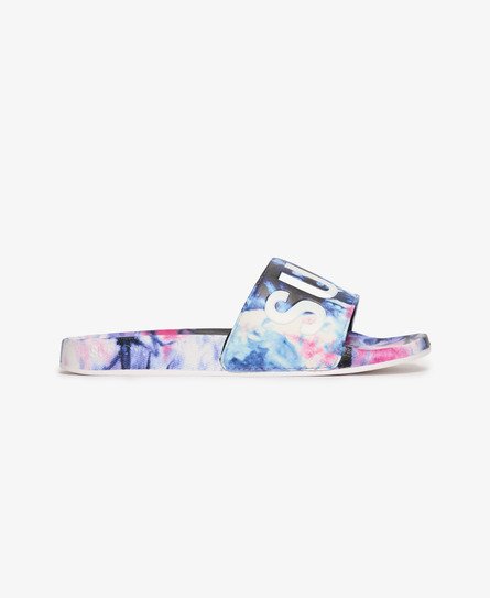 Superdry Women's Tie Dye Vegan Sliders Pink Size: L