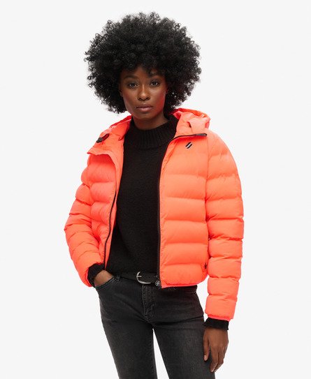 Superdry Women's Women's All Seasons Padded Jacket Cream / Hyper Fire Coral - Size: 14 Size: 10