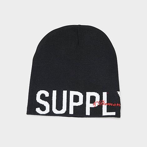 Supply And Demand Y2K Beanie Hat in Black/Black