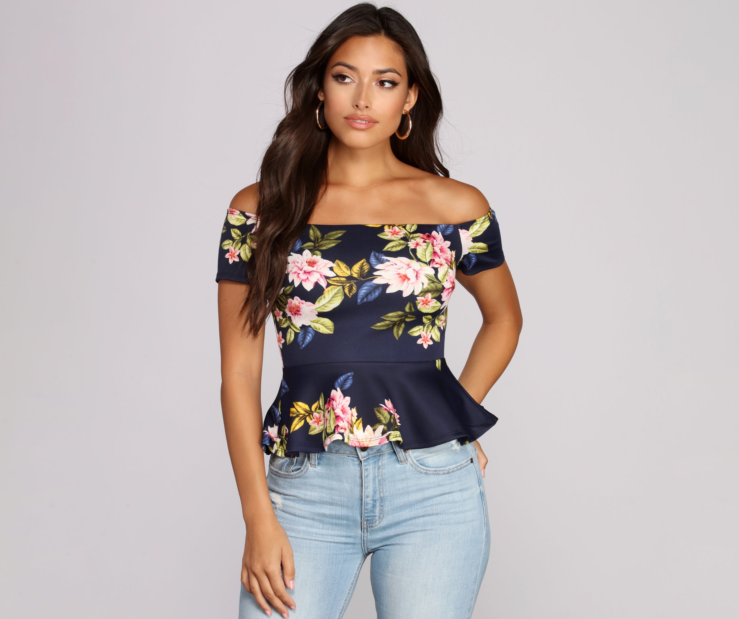 Surf's Up Floral Peplum Top