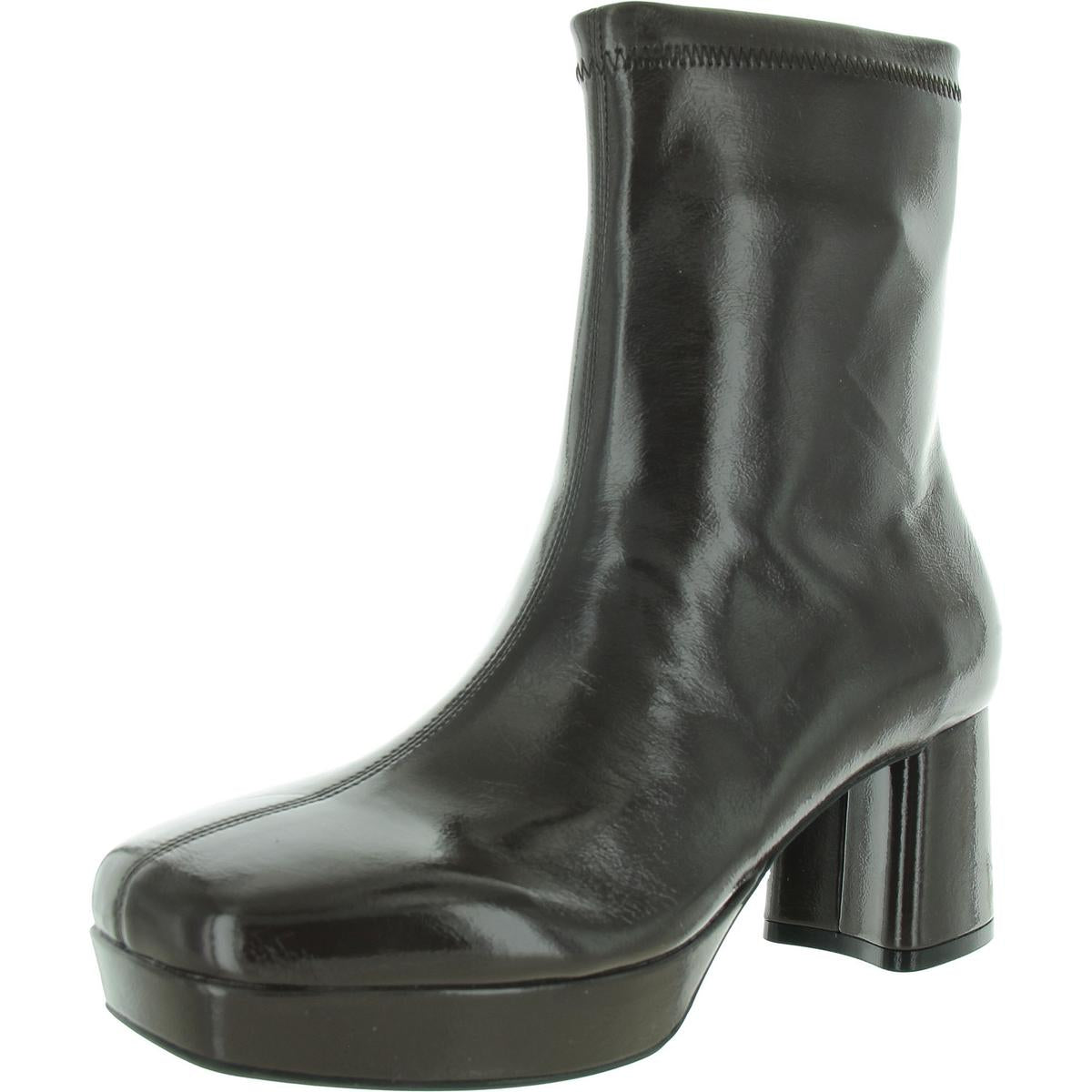 Sussex Womens Patent Platform Ankle Boots