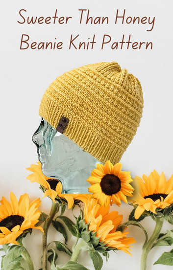 Sweeter Than Honey Beanie Knit Pattern: Worsted Knit Patterns