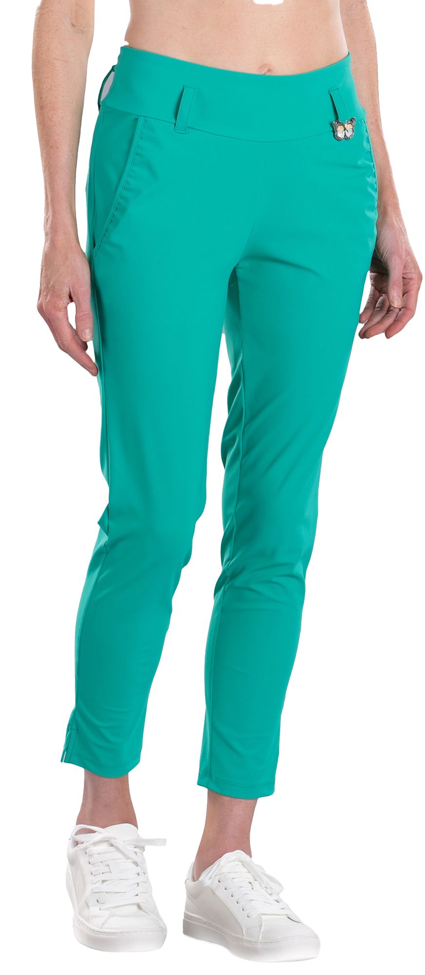 SwingDish Women's Linda Skinny Golf Pants, Small, Green