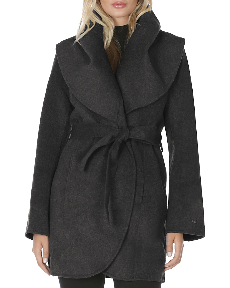 T Tahari Marla Belted Wrap Coat