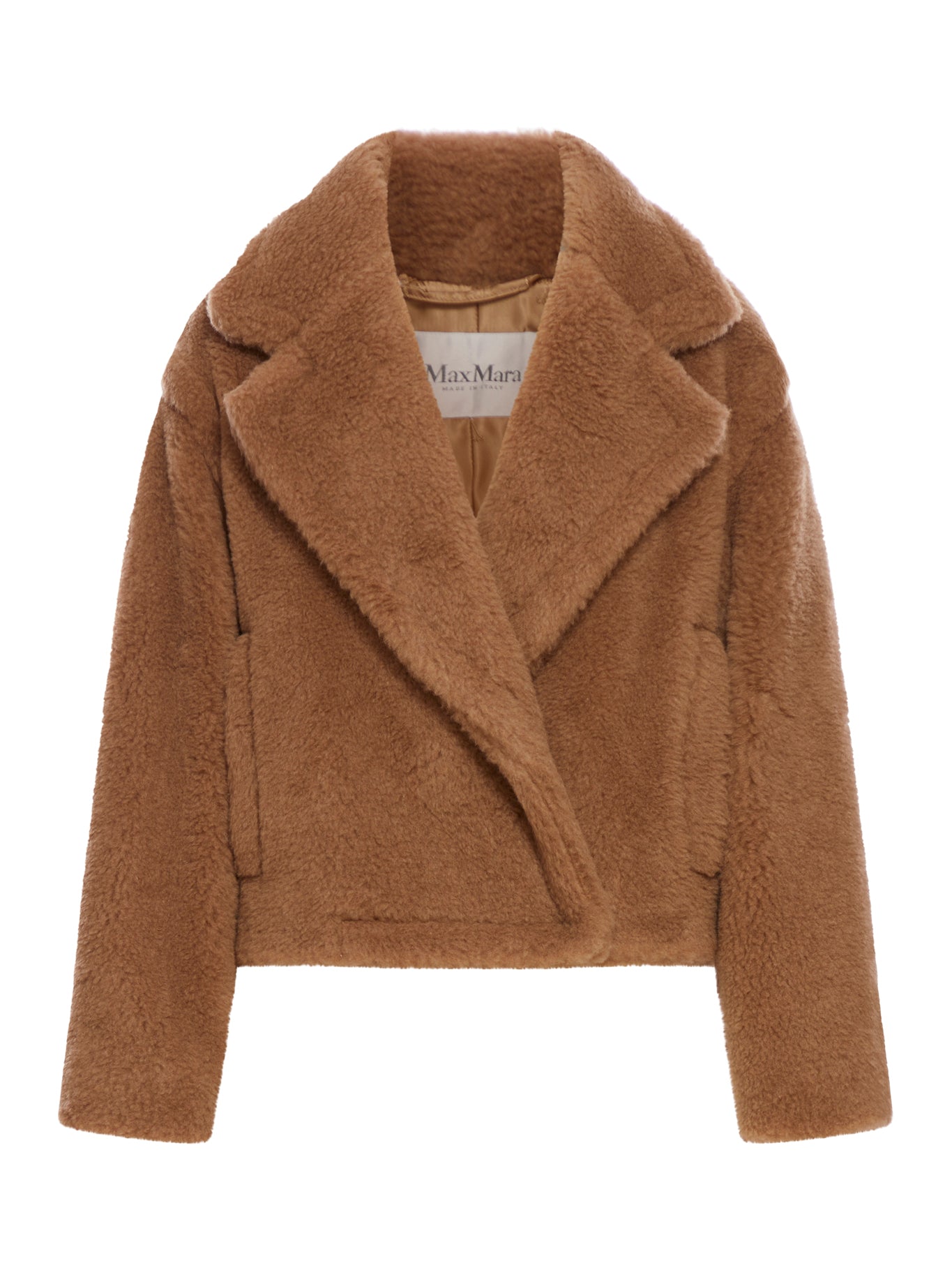 TEDDY BEAR ICON COAT CROP IN CAMEL - Max Mara - Woman