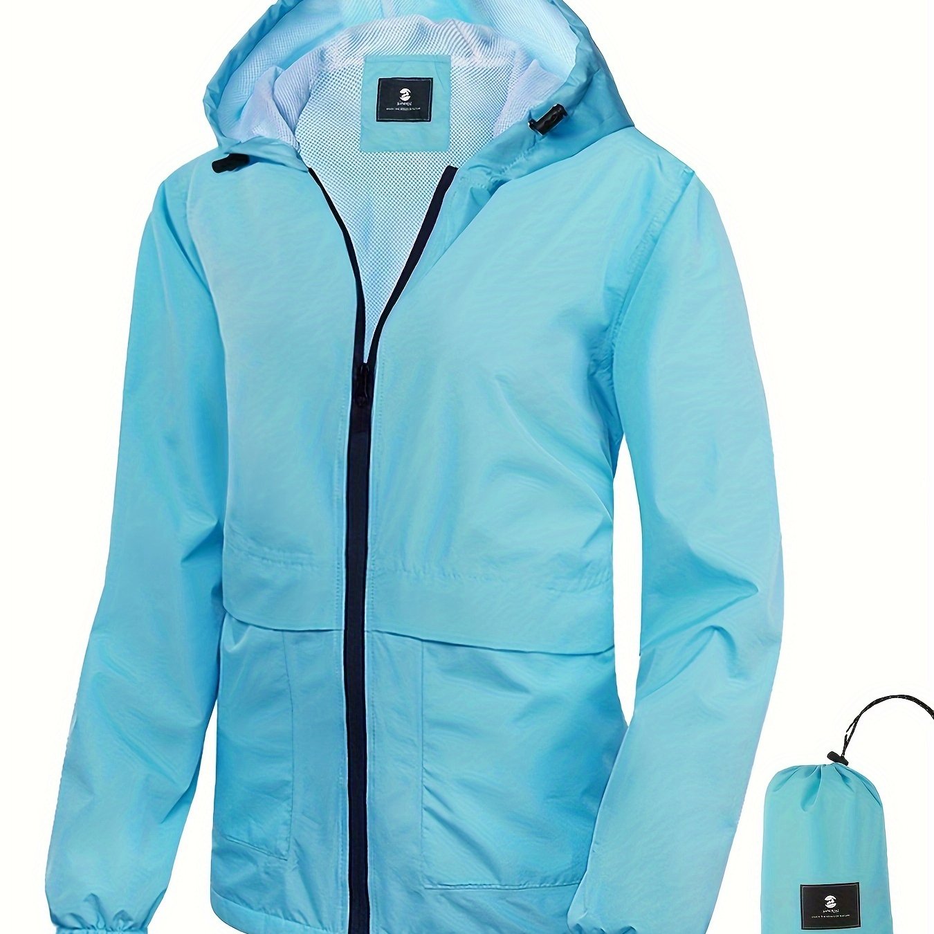 TEMU Lightweight Rain Jacket Women Waterproof Breathable Raincoat Packable Hooded Windbreaker