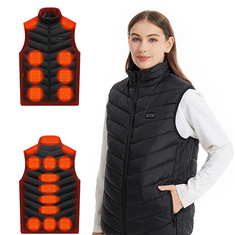 TENGOO HW-21 21 Zones Heating Vest Unisex USB Charging Smart Thermal Warm Oversized Jacket Heated Hooded Coat Outdoor Sp